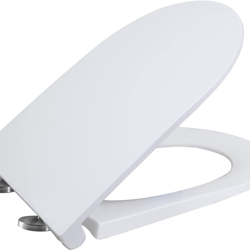 UF080 Elongated U Shape Toilet Seat Soft Close Quick Release UF Heavy Duty White